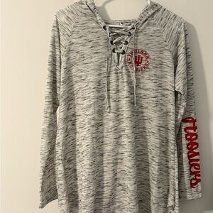 Pressbox Heather Gray Hoodie with Black Accents